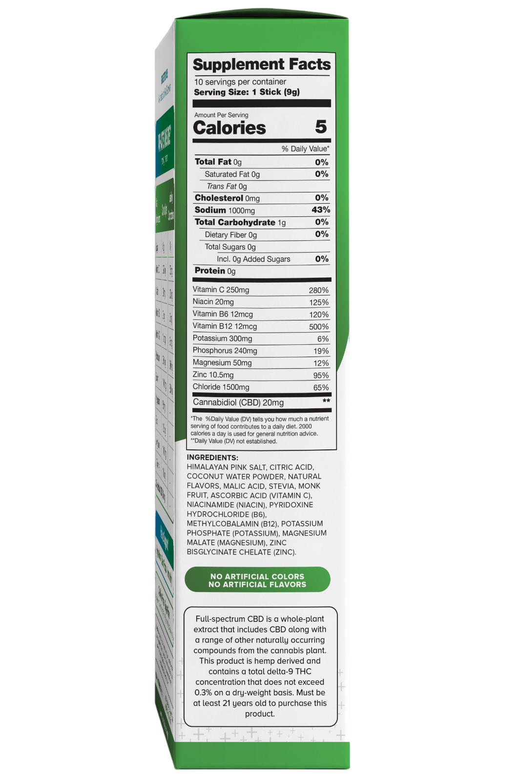 Lemon Lime CBD Infused Electrolyte Powder (10ct)