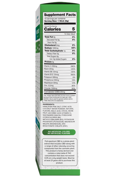 Lemon Lime CBD Infused Electrolyte Powder (10ct)